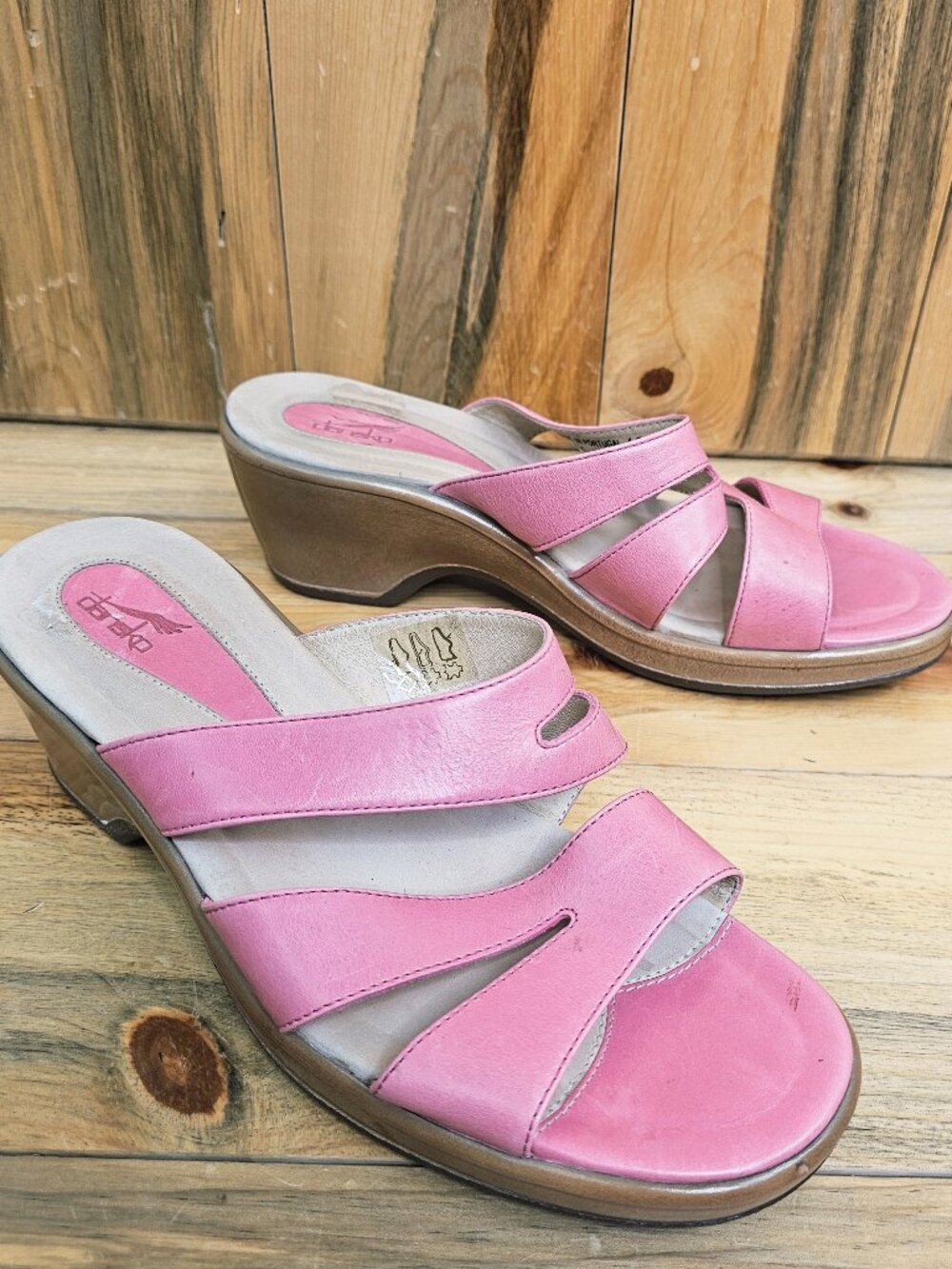 Dansko Pink Leather Sandals - Picture 2 of 6